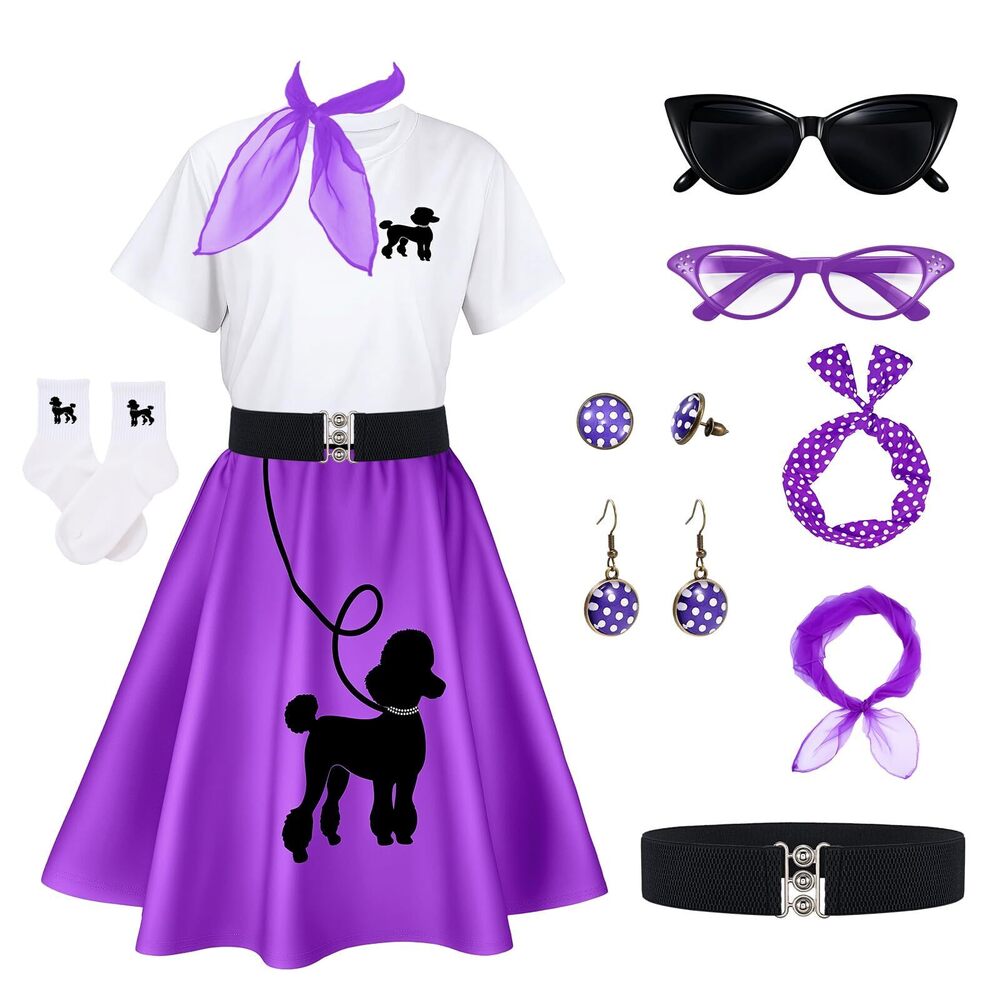 3861 50s Outfit For 1950s Poodle Skirts Sock Hop Outfits Dress
